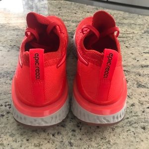 Nike Epic React Flyknit red sneakers 7Y